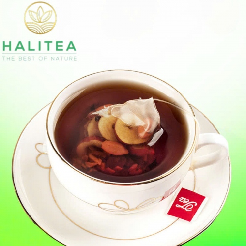 Trà Nhân Sâm Ngũ Bảo HALITEA Túi Tam Giác Hộp Thiếc 150gr/ hộp/ 25 túi 